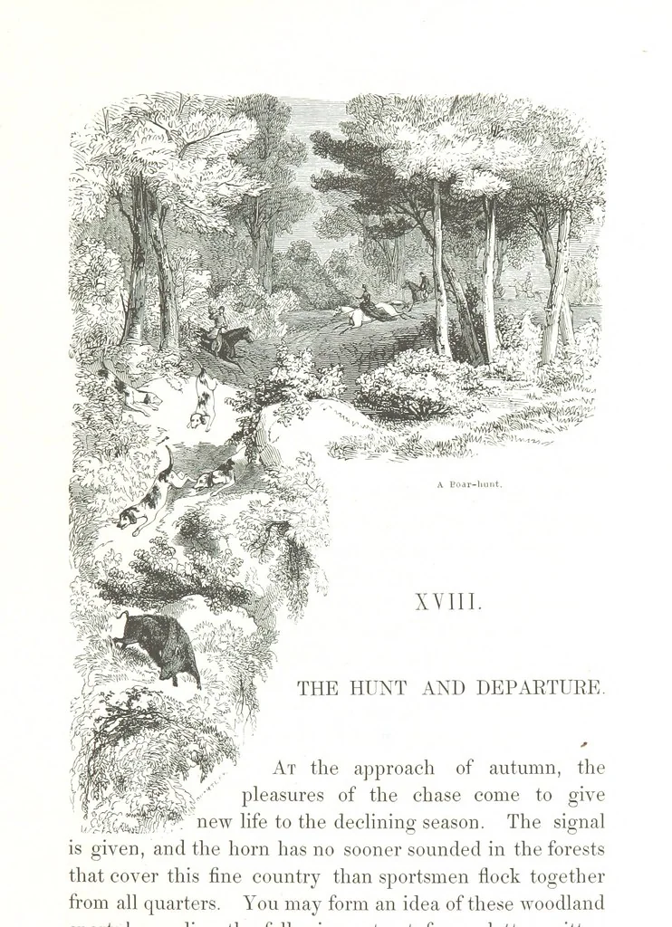 An illustration from A Summer at Baden-Baden ... illustrated by T. Johannot, E. Lamy, etc, 1853, leaf 271