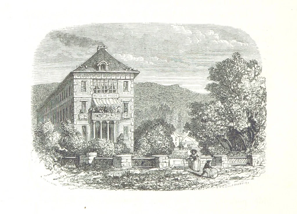 An illustration from A Summer at Baden-Baden ... illustrated by T. Johannot, E. Lamy, etc, 1853, leaf 274