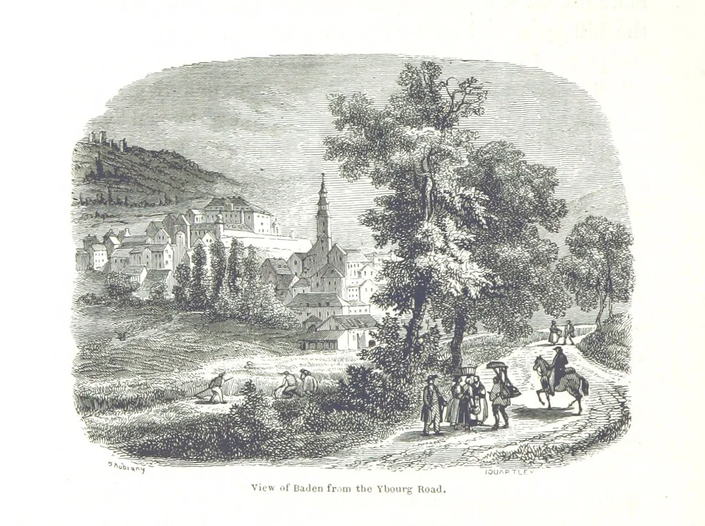 An illustration from A Summer at Baden-Baden ... illustrated by T. Johannot, E. Lamy, etc, 1853, leaf 40