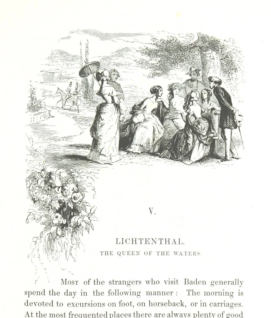 An illustration from A Summer at Baden-Baden ... illustrated by T. Johannot, E. Lamy, etc, 1853, leaf 57