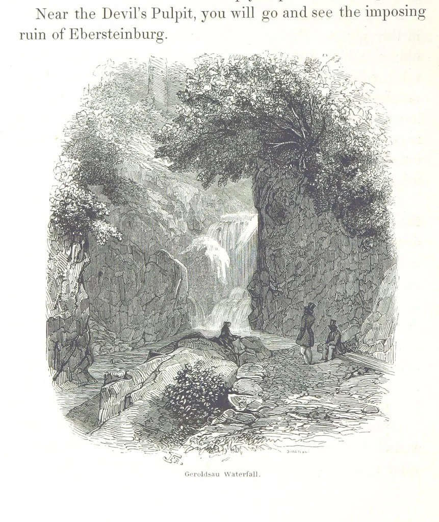 An illustration from A Summer at Baden-Baden ... illustrated by T. Johannot, E. Lamy, etc, 1853, leaf 78