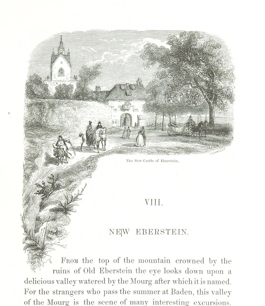 An illustration from A Summer at Baden-Baden ... illustrated by T. Johannot, E. Lamy, etc, 1853, leaf 91