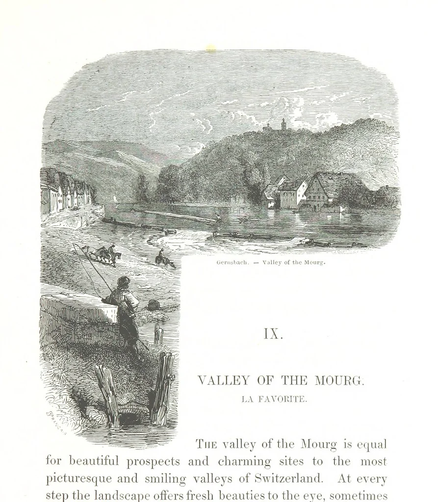 An illustration from A Summer at Baden-Baden ... illustrated by T. Johannot, E. Lamy, etc, 1853, leaf 99
