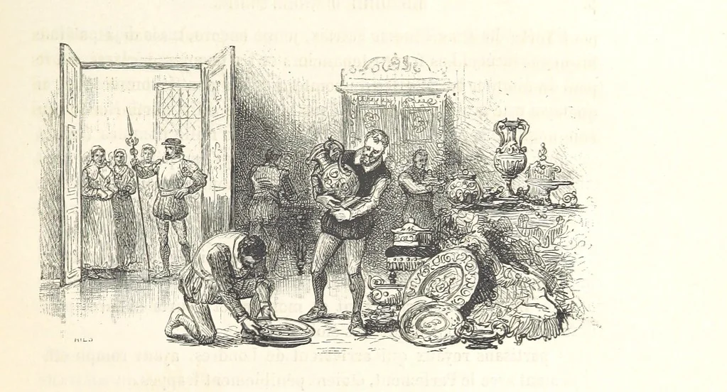 An illustration from L'Histoire d'Angleterre depuis les temps les plus reculés ... racontée à mes petits-enfants ... recueillie par Madame de Witt. ... Ouvrage illustré, etc, 1877, leaf 77