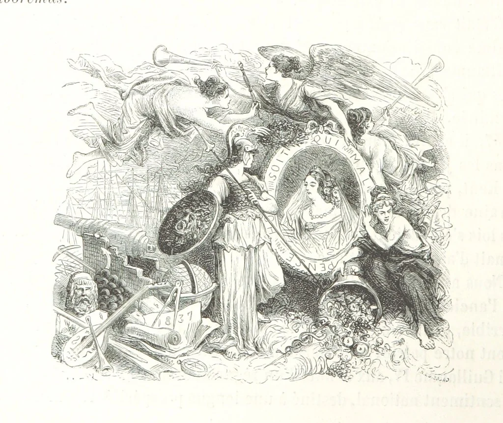 An illustration from L'Histoire d'Angleterre depuis les temps les plus reculés ... racontée à mes petits-enfants ... recueillie par Madame de Witt. ... Ouvrage illustré, etc, 1877, leaf 790