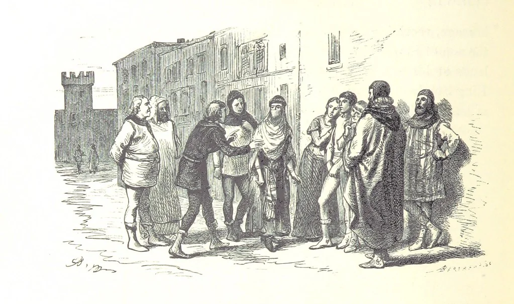 An illustration from The History of England ... Related for the rising generation by M. Guizot, and edited by Madame de Witt ... Translated by M. Thomas. With ... illustrations, 1877, leaf 166