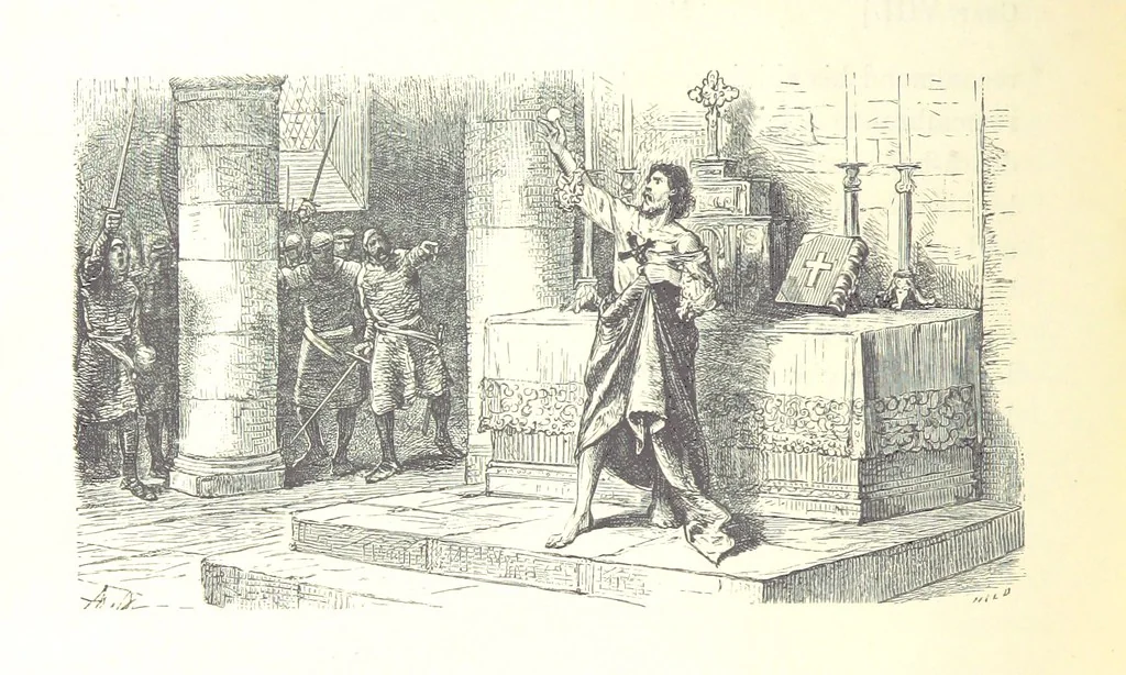 An illustration from The History of England ... Related for the rising generation by M. Guizot, and edited by Madame de Witt ... Translated by M. Thomas. With ... illustrations, 1877, leaf 238