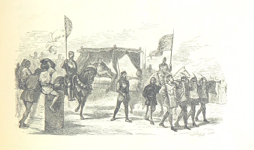 An illustration from The History of England ... Related for the rising generation by M. Guizot, and edited by Madame de Witt ... Translated by M. Thomas. With ... illustrations, 1877, leaf 355