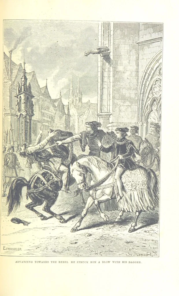 An illustration from The History of England ... Related for the rising generation by M. Guizot, and edited by Madame de Witt ... Translated by M. Thomas. With ... illustrations, 1877, leaf 363