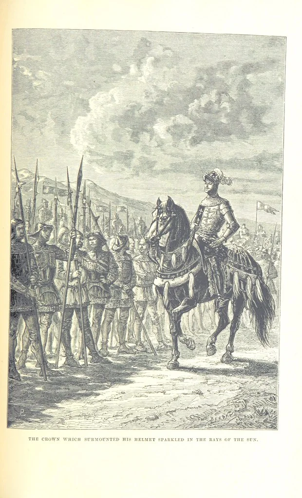 An illustration from The History of England ... Related for the rising generation by M. Guizot, and edited by Madame de Witt ... Translated by M. Thomas. With ... illustrations, 1877, leaf 403