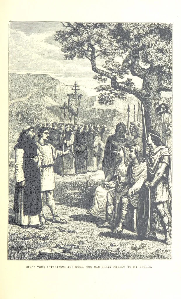 An illustration from The History of England ... Related for the rising generation by M. Guizot, and edited by Madame de Witt ... Translated by M. Thomas. With ... illustrations, 1877, leaf 43