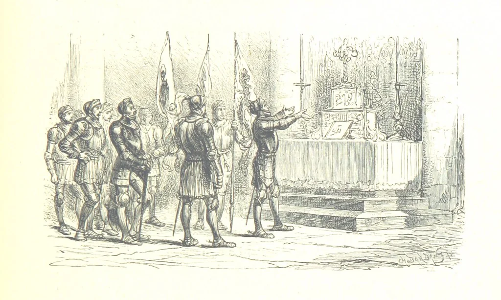 An illustration from The History of England ... Related for the rising generation by M. Guizot, and edited by Madame de Witt ... Translated by M. Thomas. With ... illustrations, 1877, leaf 495