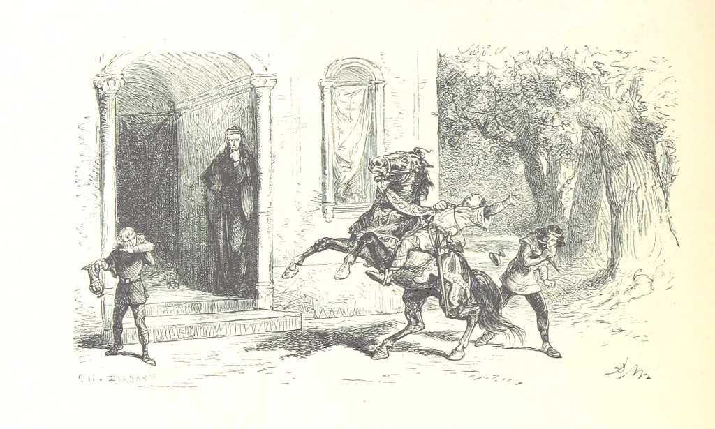 An illustration from The History of England ... Related for the rising generation by M. Guizot, and edited by Madame de Witt ... Translated by M. Thomas. With ... illustrations, 1877, leaf 74