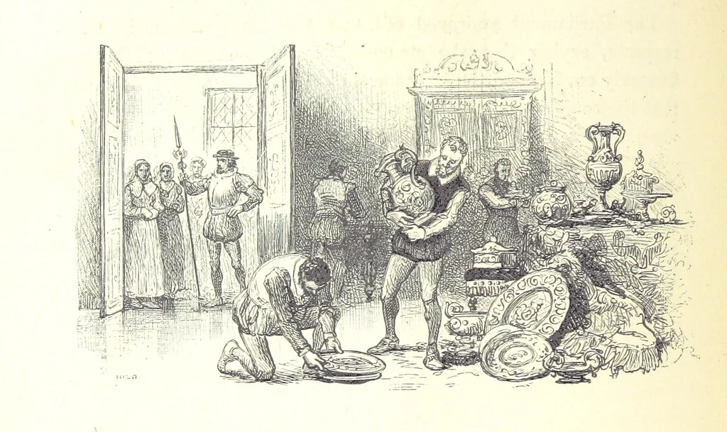 An illustration from The History of England ... Related for the rising generation by M. Guizot, and edited by Madame de Witt ... Translated by M. Thomas. With ... illustrations, 1877, leaf 350