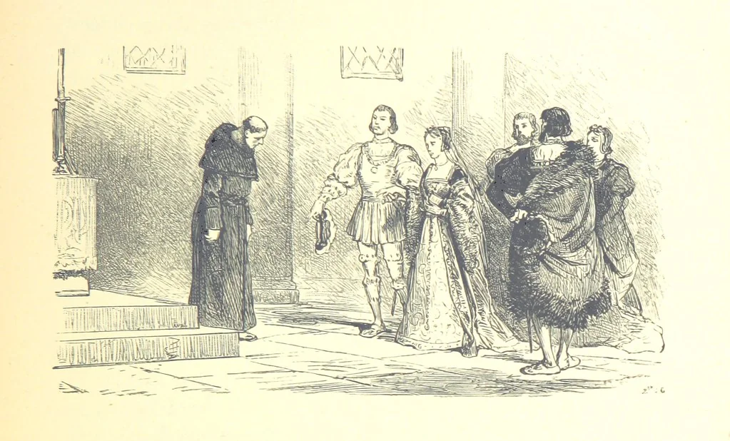An illustration from The History of England ... Related for the rising generation by M. Guizot, and edited by Madame de Witt ... Translated by M. Thomas. With ... illustrations, 1877, leaf 67