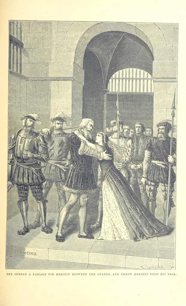 An illustration from The History of England ... Related for the rising generation by M. Guizot, and edited by Madame de Witt ... Translated by M. Thomas. With ... illustrations, 1877, leaf 77