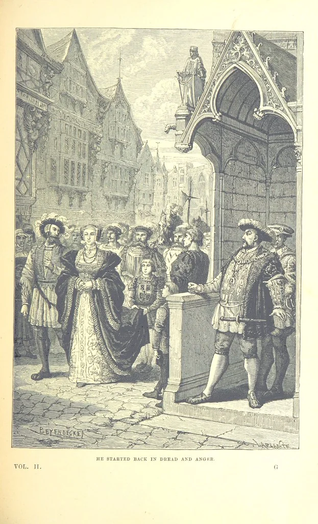 An illustration from The History of England ... Related for the rising generation by M. Guizot, and edited by Madame de Witt ... Translated by M. Thomas. With ... illustrations, 1877, leaf 97