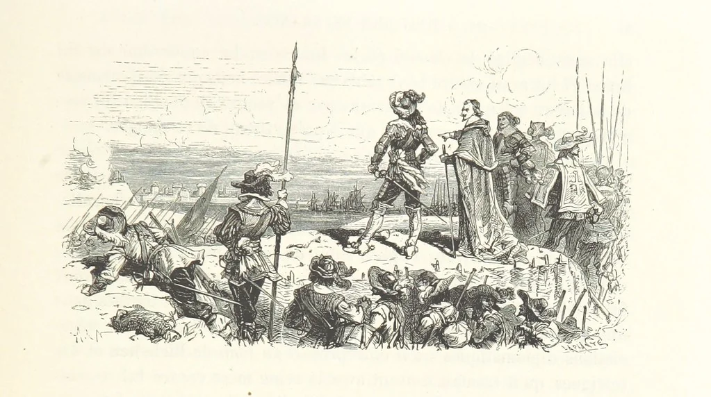 An illustration from L'Histoire de France depuis les temps les plus reculés jusqu'en 1789, racontée à mes petits-enfants ... Ouvrage illustré ... d'après les dessins d'A. de Neuville, 1870, leaf 101