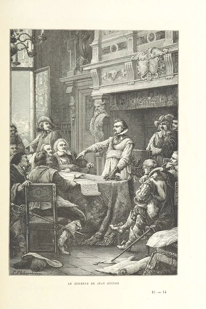 An illustration from L'Histoire de France depuis les temps les plus reculés jusqu'en 1789, racontée à mes petits-enfants ... Ouvrage illustré ... d'après les dessins d'A. de Neuville, 1870, leaf 123