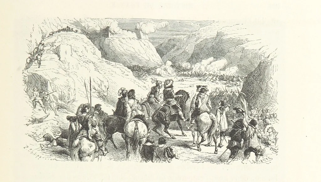 An illustration from L'Histoire de France depuis les temps les plus reculés jusqu'en 1789, racontée à mes petits-enfants ... Ouvrage illustré ... d'après les dessins d'A. de Neuville, 1870, leaf 137
