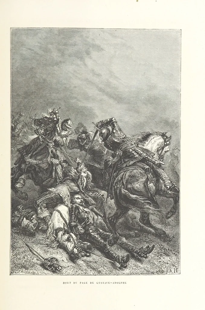 An illustration from L'Histoire de France depuis les temps les plus reculés jusqu'en 1789, racontée à mes petits-enfants ... Ouvrage illustré ... d'après les dessins d'A. de Neuville, 1870, leaf 159