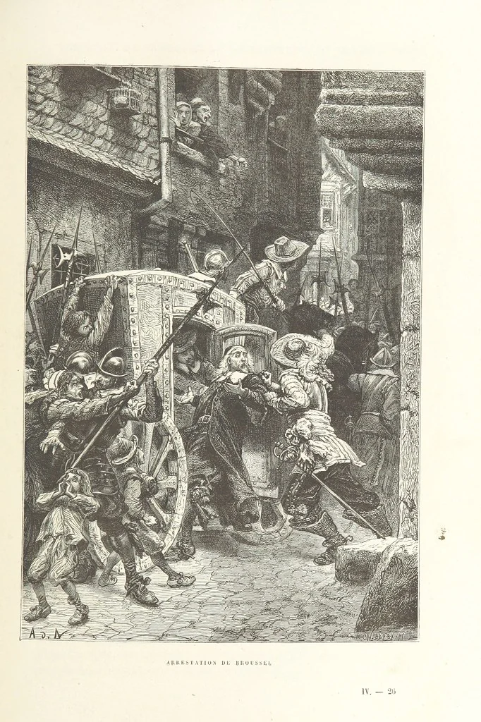 An illustration from L'Histoire de France depuis les temps les plus reculés jusqu'en 1789, racontée à mes petits-enfants ... Ouvrage illustré ... d'après les dessins d'A. de Neuville, 1870, leaf 219