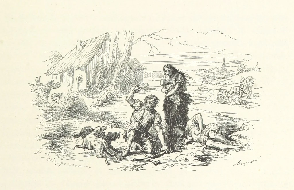 An illustration from L'Histoire de France depuis les temps les plus reculés jusqu'en 1789, racontée à mes petits-enfants ... Ouvrage illustré ... d'après les dessins d'A. de Neuville, 1870, leaf 407