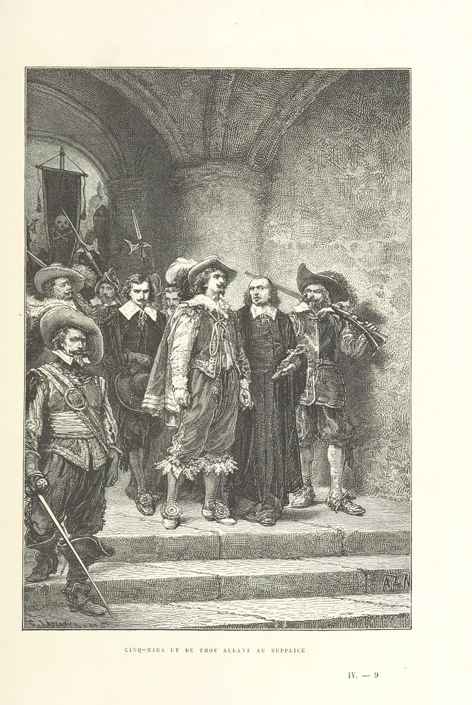 An illustration from L'Histoire de France depuis les temps les plus reculés jusqu'en 1789, racontée à mes petits-enfants ... Ouvrage illustré ... d'après les dessins d'A. de Neuville, 1870, leaf 83