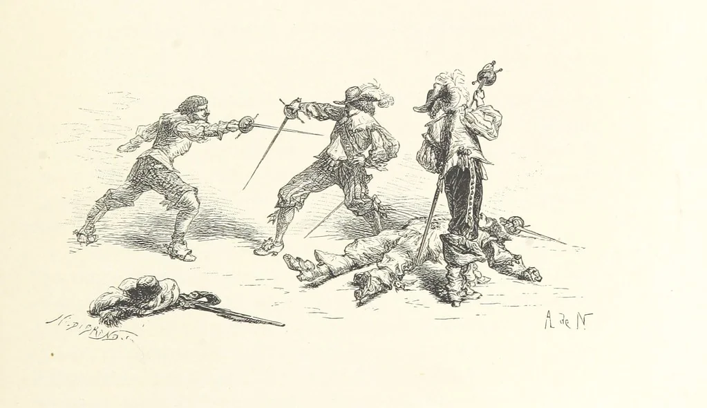 An illustration from L'Histoire de France depuis les temps les plus reculés jusqu'en 1789, racontée à mes petits-enfants ... Ouvrage illustré ... d'après les dessins d'A. de Neuville, 1870, leaf 85