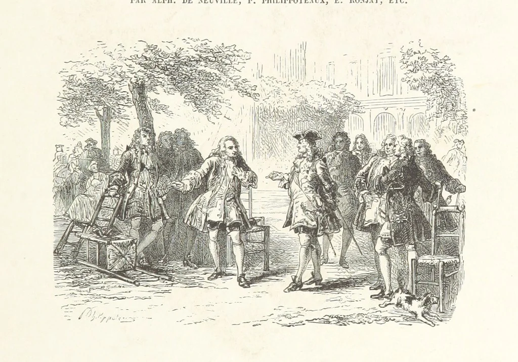 An illustration from L'Histoire de France depuis les temps les plus reculés jusqu'en 1789, racontée à mes petits-enfants ... Ouvrage illustré ... d'après les dessins d'A. de Neuville, 1870, leaf 11