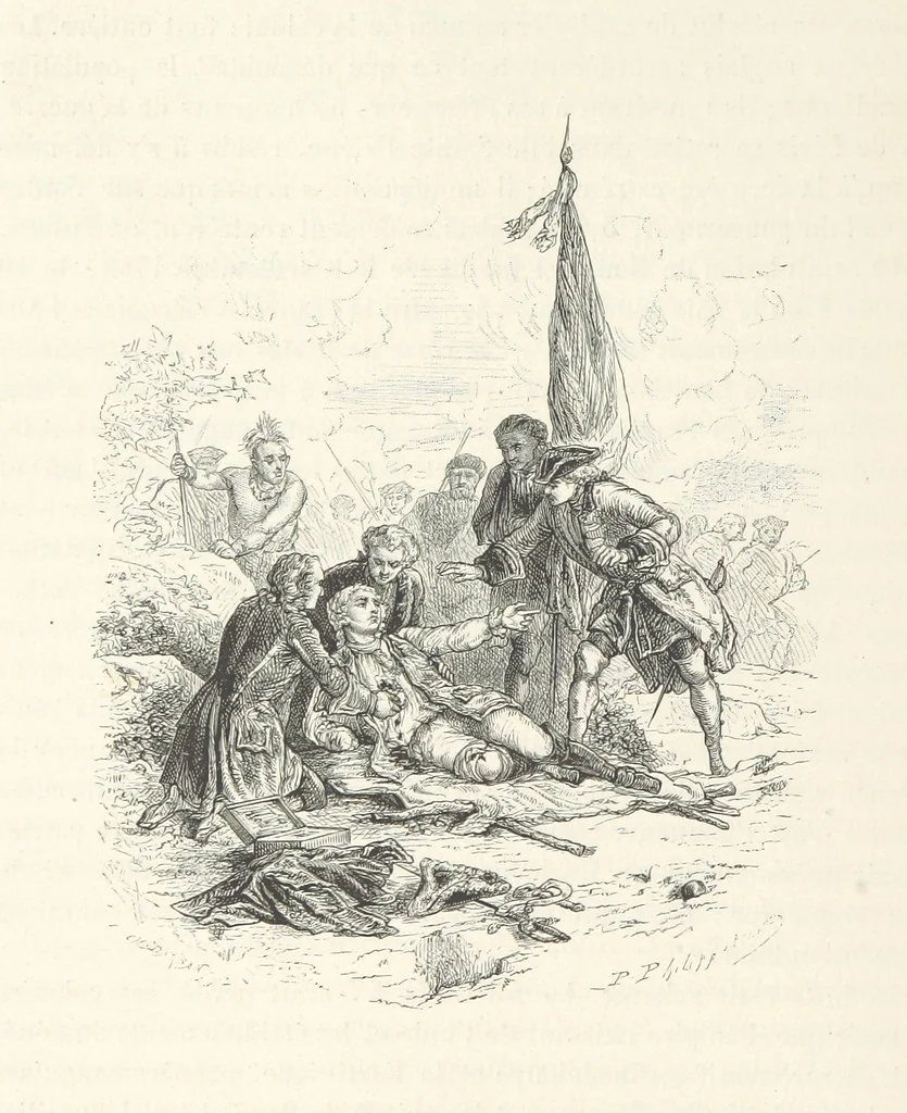An illustration from L'Histoire de France depuis les temps les plus reculés jusqu'en 1789, racontée à mes petits-enfants ... Ouvrage illustré ... d'après les dessins d'A. de Neuville, 1870, leaf 182