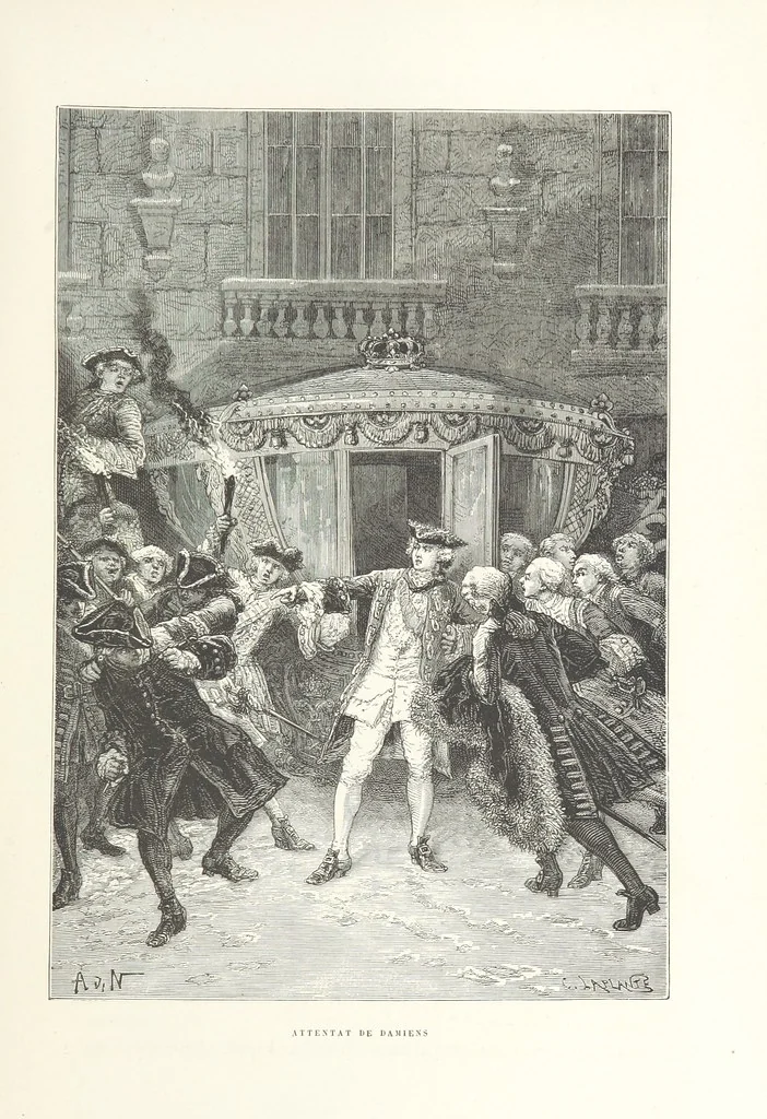 An illustration from L'Histoire de France depuis les temps les plus reculés jusqu'en 1789, racontée à mes petits-enfants ... Ouvrage illustré ... d'après les dessins d'A. de Neuville, 1870, leaf 191