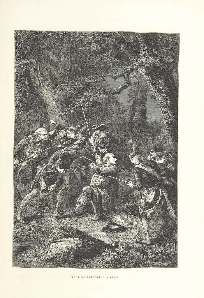 An illustration from L'Histoire de France depuis les temps les plus reculés jusqu'en 1789, racontée à mes petits-enfants ... Ouvrage illustré ... d'après les dessins d'A. de Neuville, 1870, leaf 203