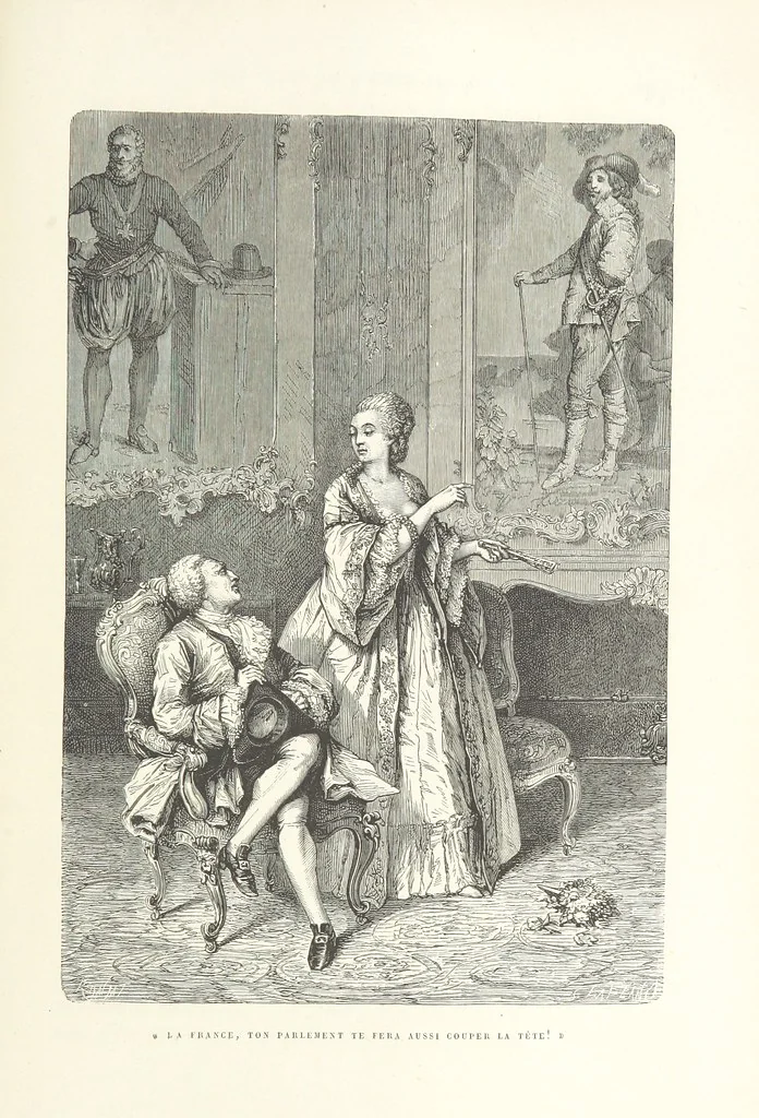 An illustration from L'Histoire de France depuis les temps les plus reculés jusqu'en 1789, racontée à mes petits-enfants ... Ouvrage illustré ... d'après les dessins d'A. de Neuville, 1870, leaf 221
