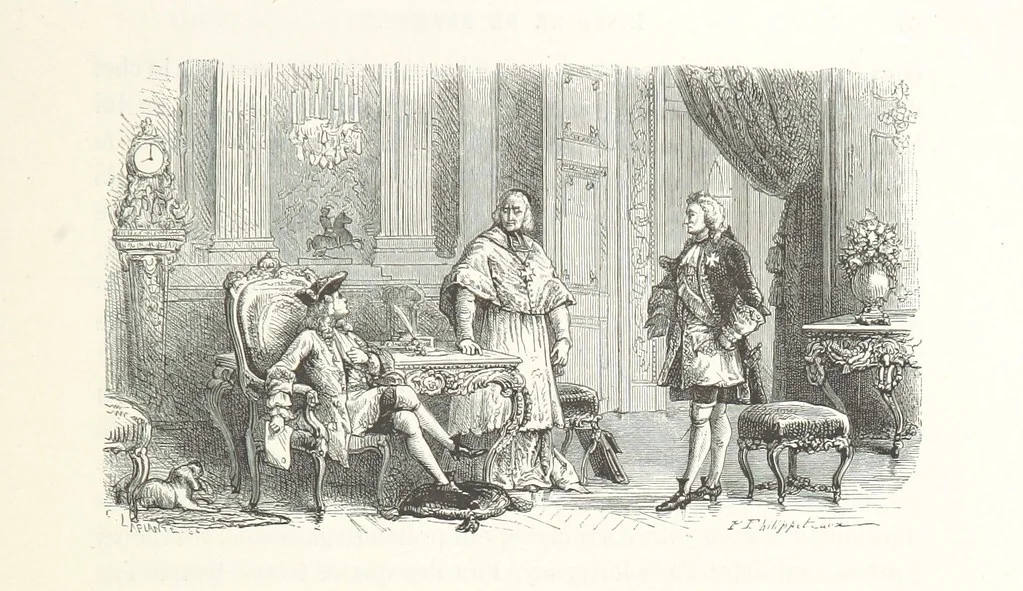 An illustration from L'Histoire de France depuis les temps les plus reculés jusqu'en 1789, racontée à mes petits-enfants ... Ouvrage illustré ... d'après les dessins d'A. de Neuville, 1870, leaf 75