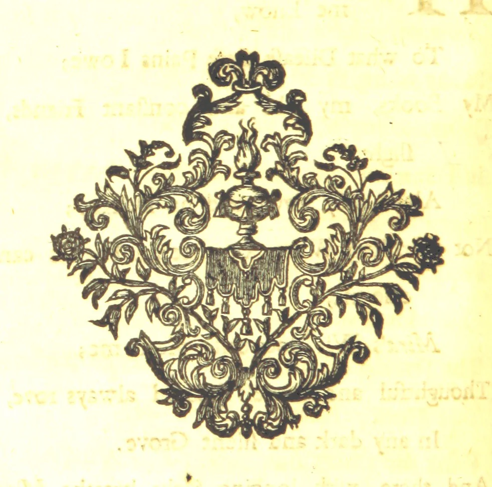 An illustration from A new Miscellany of original poems, translations and imitations, by ... Mr Prior, Mr Pope, Mr Hughes, Mr Harcourt, Lady M[ary] W[ortley] M[ontague], Mrs Manley, etc. Now first published ... with some familiar Letters by the late Earl of Rochester, never before printed. [Edited, with contributions, by A. H., i.e. Anthony Hammond, 1720, leaf 122