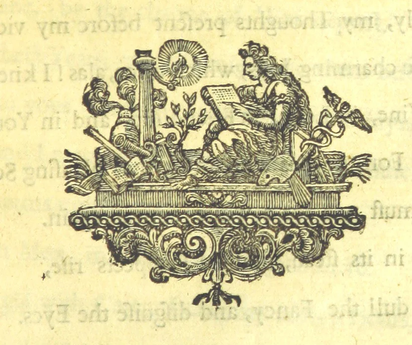 An illustration from A new Miscellany of original poems, translations and imitations, by ... Mr Prior, Mr Pope, Mr Hughes, Mr Harcourt, Lady M[ary] W[ortley] M[ontague], Mrs Manley, etc. Now first published ... with some familiar Letters by the late Earl of Rochester, never before printed. [Edited, with contributions, by A. H., i.e. Anthony Hammond, 1720, leaf 157