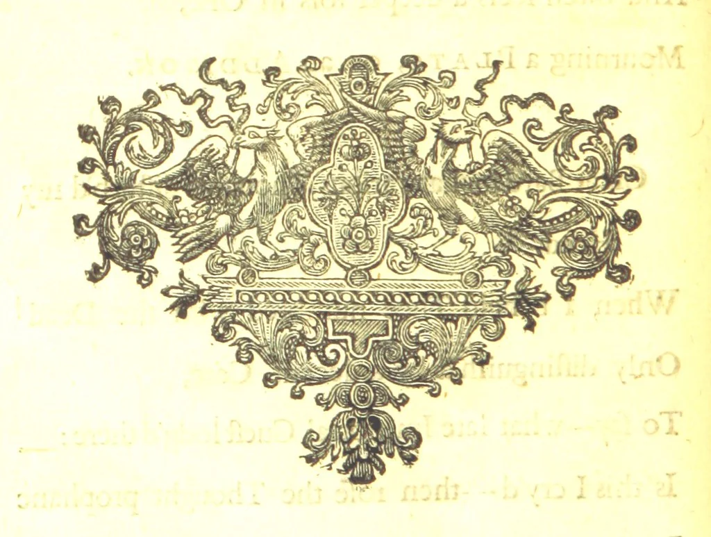 An illustration from A new Miscellany of original poems, translations and imitations, by ... Mr Prior, Mr Pope, Mr Hughes, Mr Harcourt, Lady M[ary] W[ortley] M[ontague], Mrs Manley, etc. Now first published ... with some familiar Letters by the late Earl of Rochester, never before printed. [Edited, with contributions, by A. H., i.e. Anthony Hammond, 1720, leaf 218