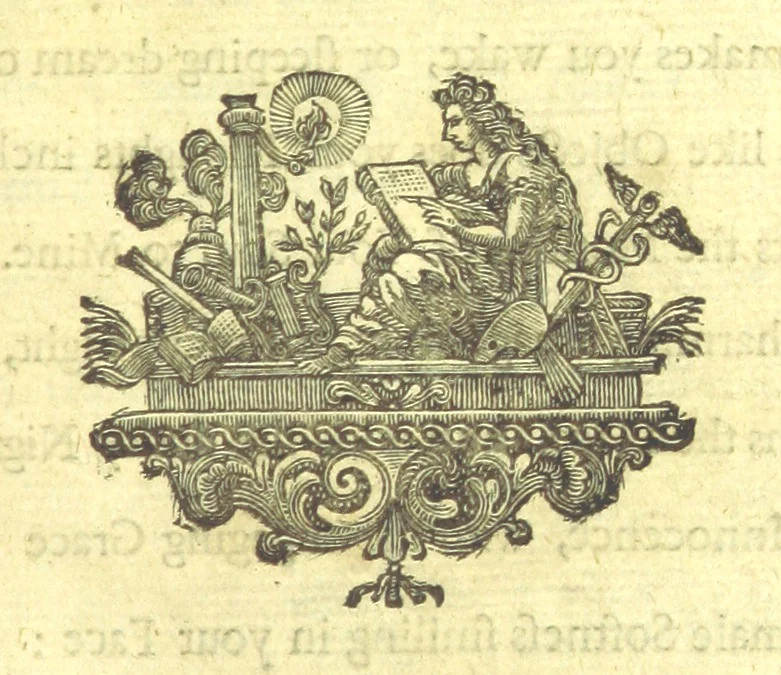 An illustration from A new Miscellany of original poems, translations and imitations, by ... Mr Prior, Mr Pope, Mr Hughes, Mr Harcourt, Lady M[ary] W[ortley] M[ontague], Mrs Manley, etc. Now first published ... with some familiar Letters by the late Earl of Rochester, never before printed. [Edited, with contributions, by A. H., i.e. Anthony Hammond, 1720, leaf 23