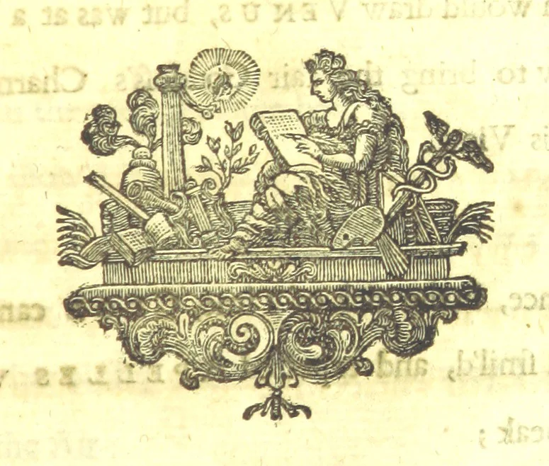 An illustration from A new Miscellany of original poems, translations and imitations, by ... Mr Prior, Mr Pope, Mr Hughes, Mr Harcourt, Lady M[ary] W[ortley] M[ontague], Mrs Manley, etc. Now first published ... with some familiar Letters by the late Earl of Rochester, never before printed. [Edited, with contributions, by A. H., i.e. Anthony Hammond, 1720, leaf 299