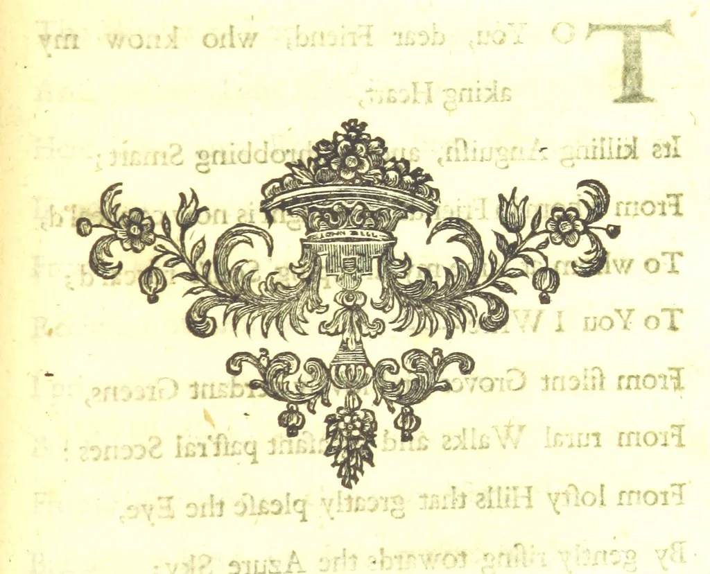 An illustration from A new Miscellany of original poems, translations and imitations, by ... Mr Prior, Mr Pope, Mr Hughes, Mr Harcourt, Lady M[ary] W[ortley] M[ontague], Mrs Manley, etc. Now first published ... with some familiar Letters by the late Earl of Rochester, never before printed. [Edited, with contributions, by A. H., i.e. Anthony Hammond, 1720, leaf 365