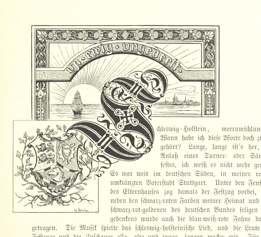 An illustration from Schleswig-Holstein meerumschlungen in Wort und Bild ... Herausgegeben von H. Haas, H. Krumm und F. Stoltenberg, etc, 1896, leaf 17