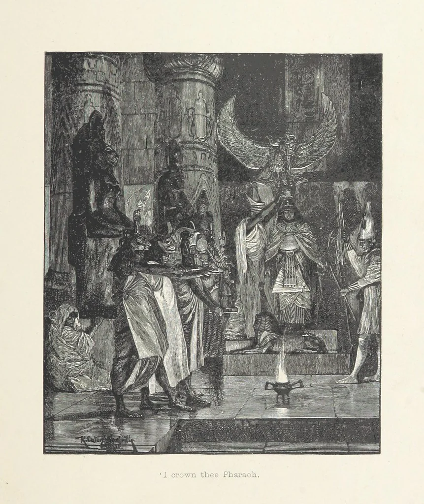 An illustration from Cleopatra, being an account of the fall and vengeance of Harmachis, the royal Egyptian, as set forth by his own hand. [A novel, with illustrations by R. C. Woodville and Maurice Greiffenhagen.] L.P, 1889, leaf 119