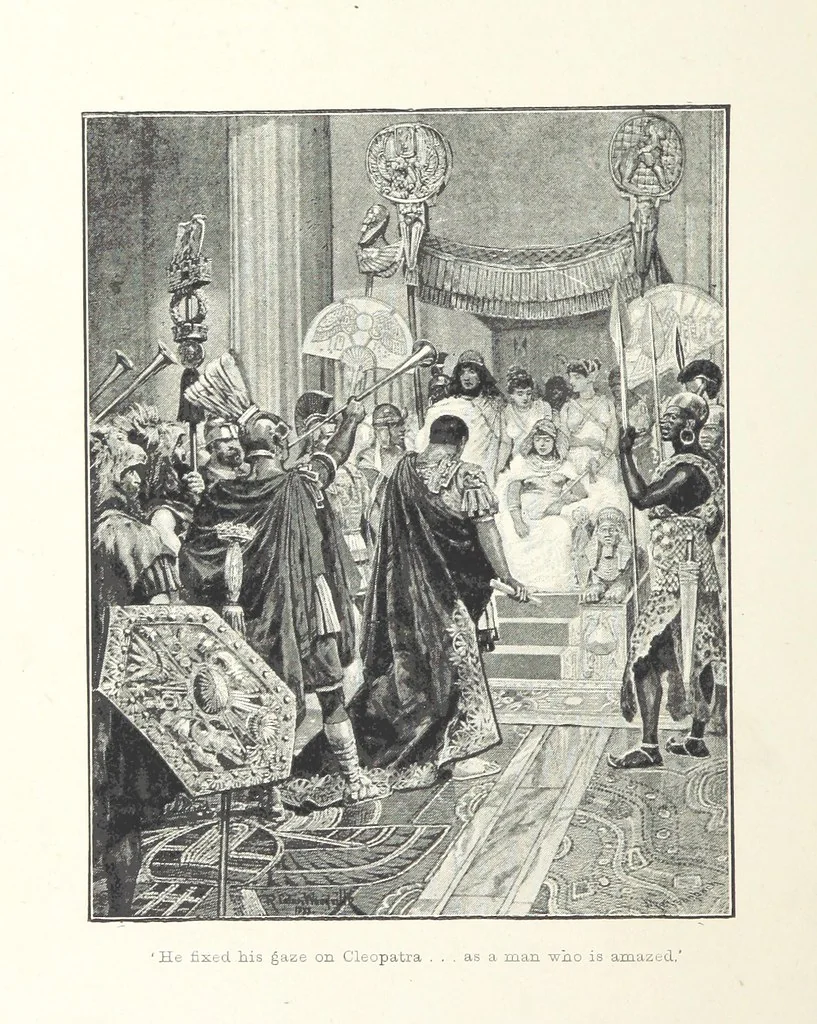 An illustration from Cleopatra, being an account of the fall and vengeance of Harmachis, the royal Egyptian, as set forth by his own hand. [A novel, with illustrations by R. C. Woodville and Maurice Greiffenhagen.] L.P, 1889, leaf 228
