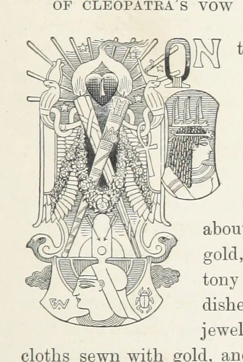 An illustration from Cleopatra, being an account of the fall and vengeance of Harmachis, the royal Egyptian, as set forth by his own hand. [A novel, with illustrations by R. C. Woodville and Maurice Greiffenhagen.] L.P, 1889, leaf 293