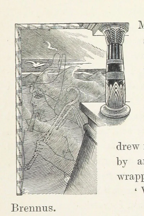 An illustration from Cleopatra, being an account of the fall and vengeance of Harmachis, the royal Egyptian, as set forth by his own hand. [A novel, with illustrations by R. C. Woodville and Maurice Greiffenhagen.] L.P, 1889, leaf 319