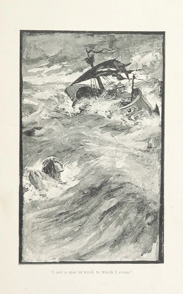 An illustration from Cleopatra, being an account of the fall and vengeance of Harmachis, the royal Egyptian, as set forth by his own hand. [A novel, with illustrations by R. C. Woodville and Maurice Greiffenhagen.] L.P, 1889, leaf 323