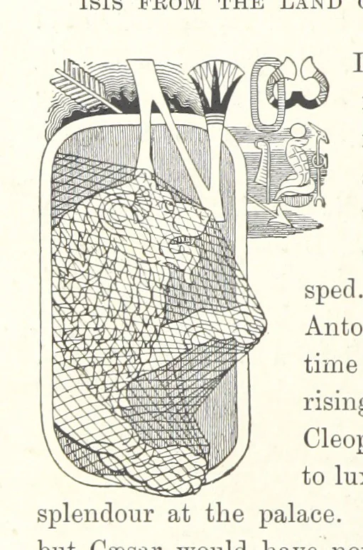 An illustration from Cleopatra, being an account of the fall and vengeance of Harmachis, the royal Egyptian, as set forth by his own hand. [A novel, with illustrations by R. C. Woodville and Maurice Greiffenhagen.] L.P, 1889, leaf 370