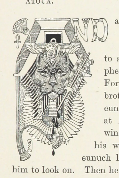 An illustration from Cleopatra, being an account of the fall and vengeance of Harmachis, the royal Egyptian, as set forth by his own hand. [A novel, with illustrations by R. C. Woodville and Maurice Greiffenhagen.] L.P, 1889, leaf 51