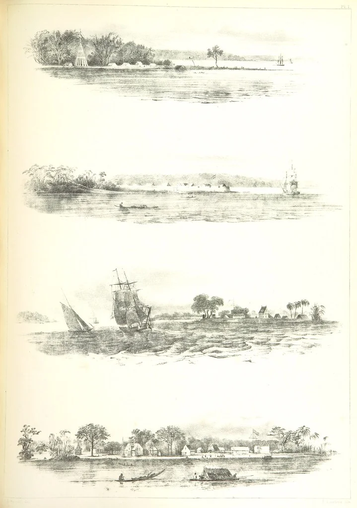 An illustration from Kolonisatie van Europeanen te Suriname. Opheffing van het pauperisme, ontwikkeling van handel en industrie, met ongeveer 90 platen, 1872, leaf 157